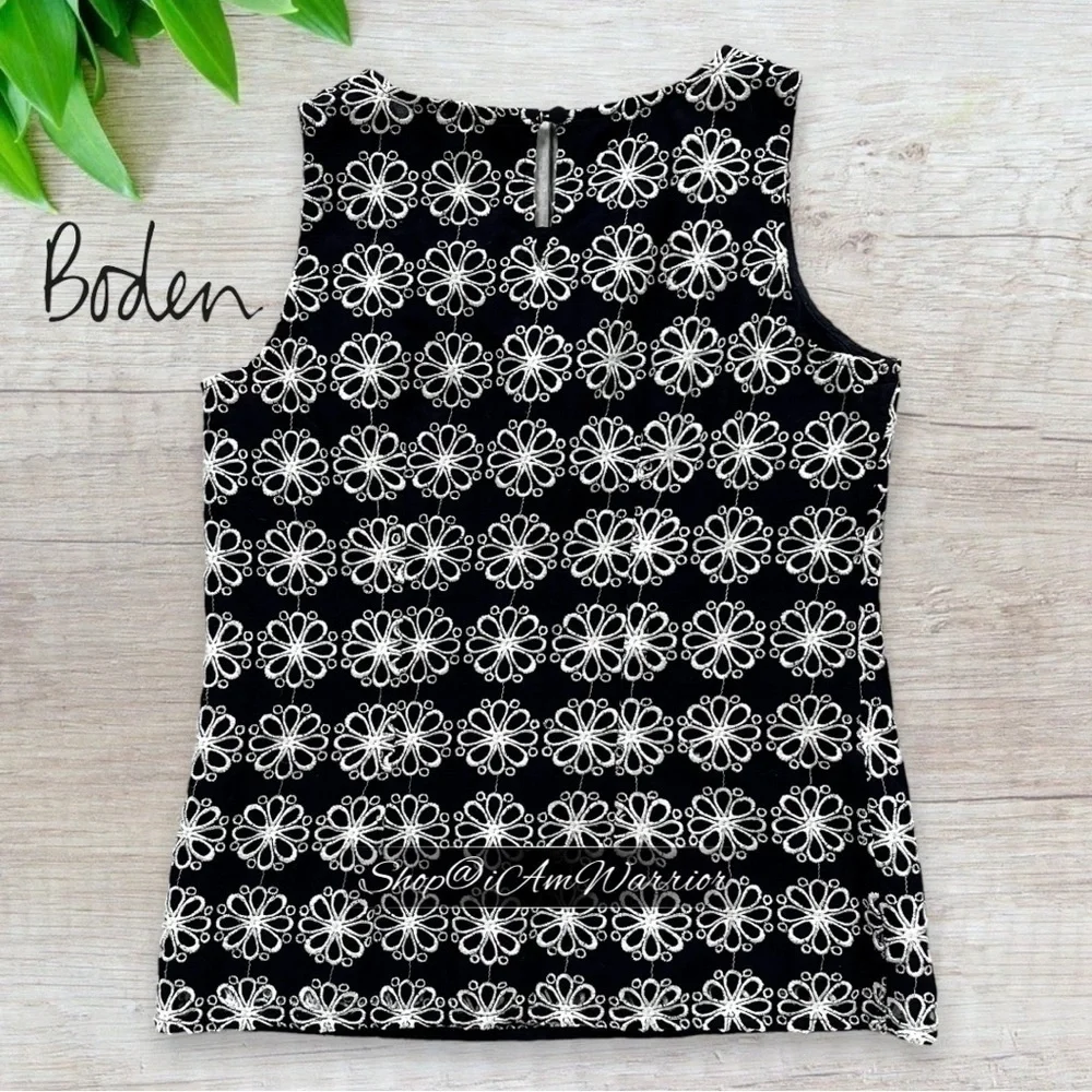 Boden sleeveless navy floral embroidered top *shop@iamwarrior - Picture 6 of 10
